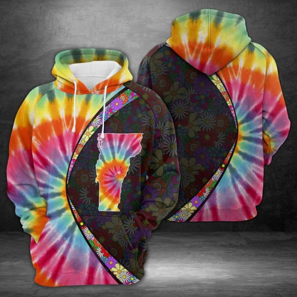 Vermont Tie Dye 3D Printed Hoodie/Zipper Hoodie