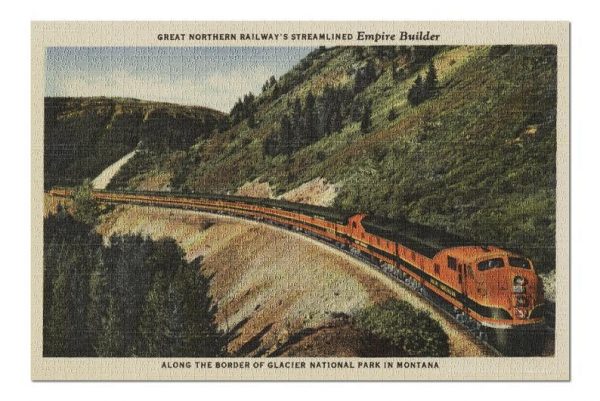 Vintage Empire Builder Train Jigsaw Puzzle Set