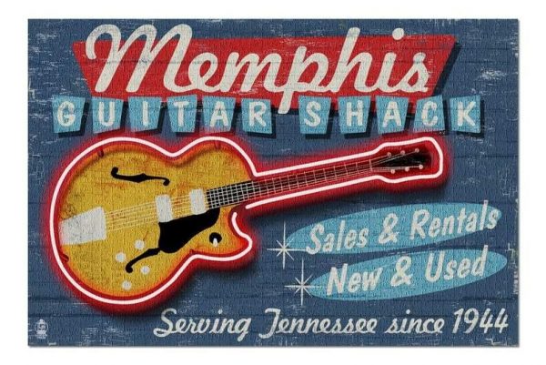 Vintage Guitar Jigsaw Puzzle Set