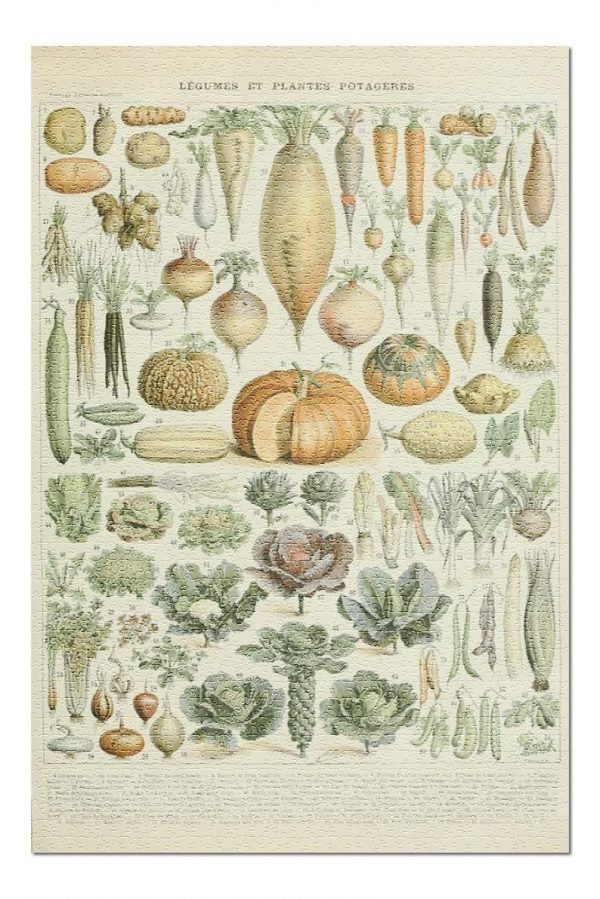 Vintage Vegetables Jigsaw Puzzle Set