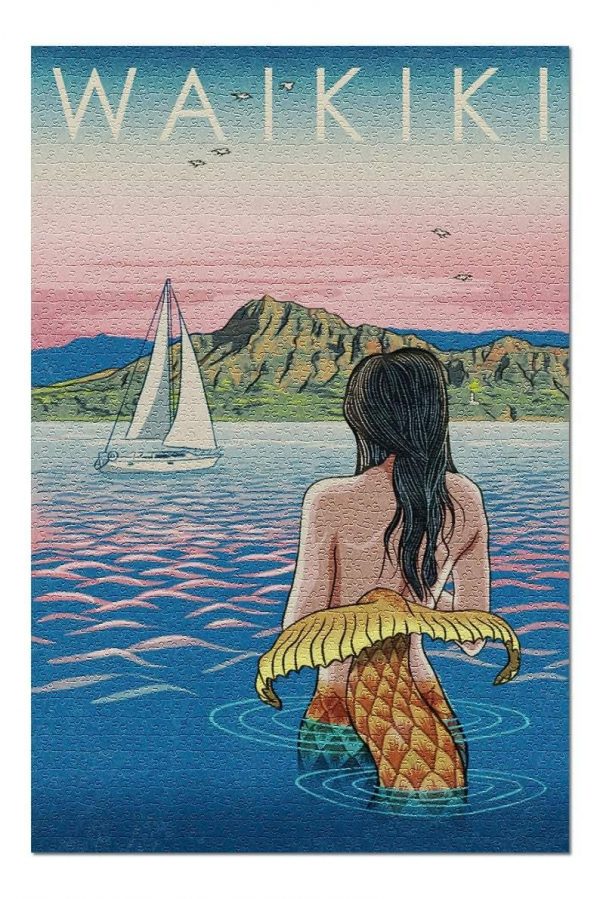 Waikiki Mermaid Japanese Jigsaw Puzzle Set