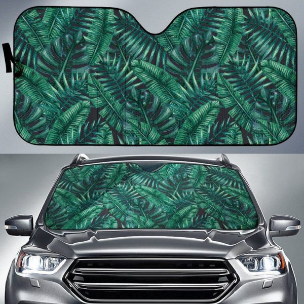 Watercolor Tropical Leaf Car Auto Sun Shade