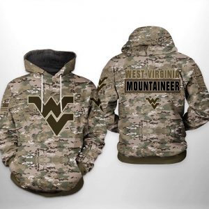 West Virginia Mountaineer NCAA Camo Veteran 3D Printed Hoodie/Zipper Hoodie