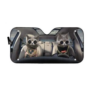 White Shorthair Cats Car Auto Sun Shade