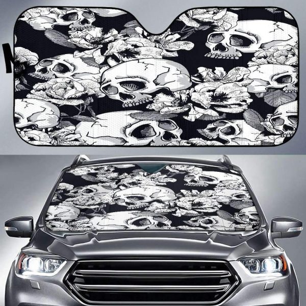 White Skull Arts Car Auto Sun Shade