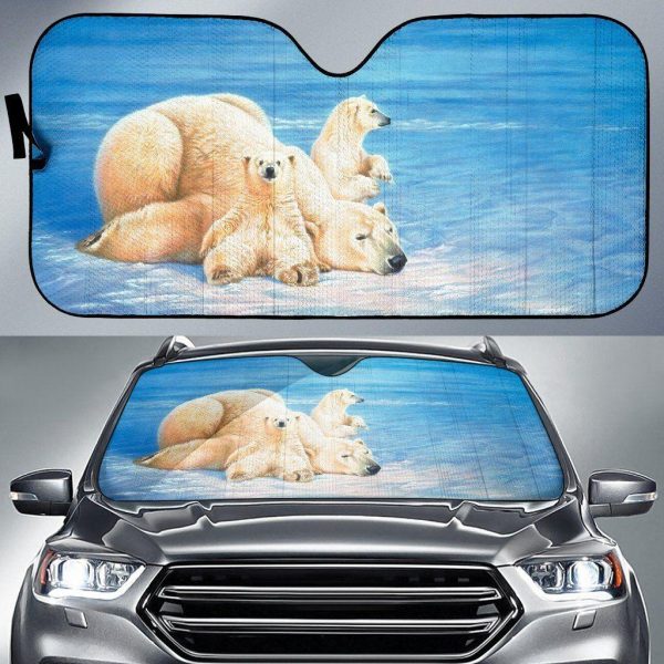 With Polar Bears Car Auto Sun Shade