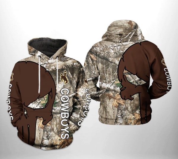 Wyoming Cowboys NCAA Camo Veteran Hunting 3D Printed Hoodie/Zipper Hoodie