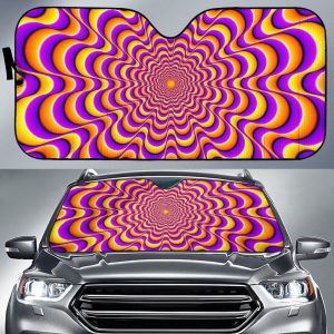 Yellow Splashing Moving Optical Illusion Car Auto Sun Shade