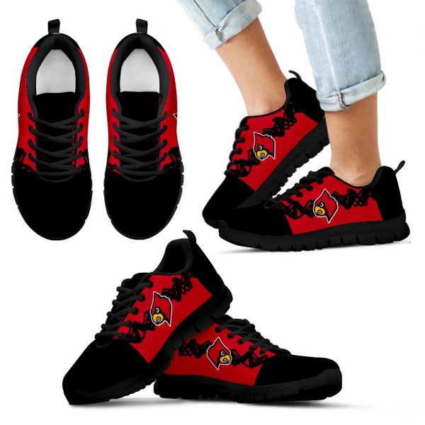 Doodle Line Amazing Louisville Cardinals Sneakers V2