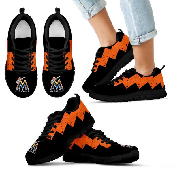 Dragon Flying Fancy Miami Marlins Logo Sneakers