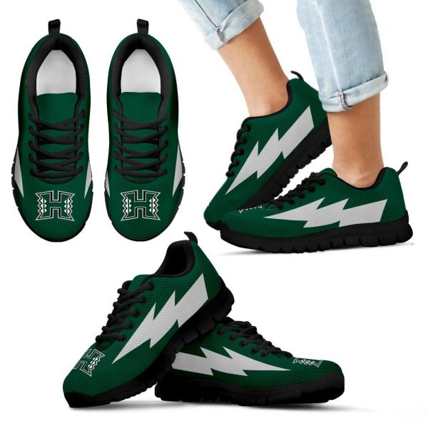 Great Hawaii Rainbow Warriors Sneakers Thunder Lightning Amazing Logo