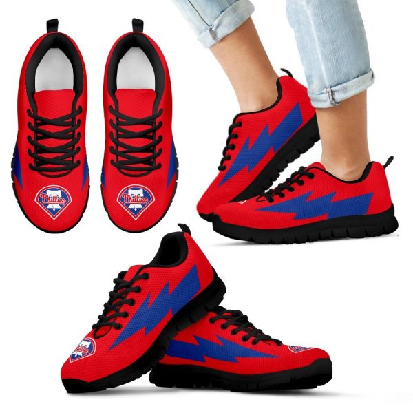 Great Philadelphia Phillies Sneakers Thunder Lightning Amazing Logo