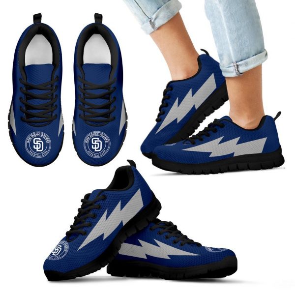 Great Style San Diego Padres Sneakers Thunder Lightning Amazing Logo