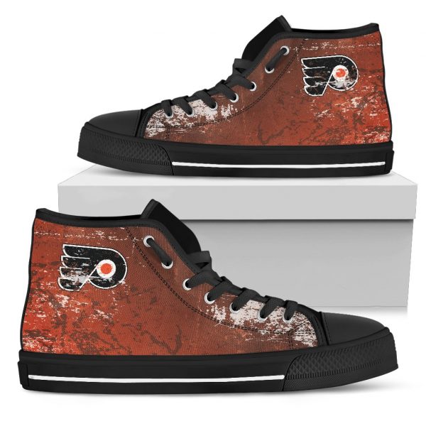 Grunge Vintage Logo Philadelphia Flyers High Top Shoes