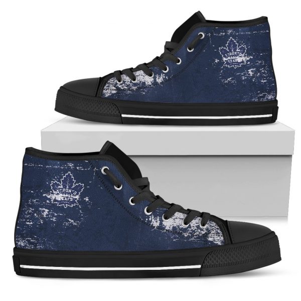 Grunge Vintage Logo Toronto Maple Leafs High Top Shoes