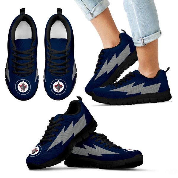 Hot Style Winnipeg Jets Sneakers Thunder Lightning Amazing Logo