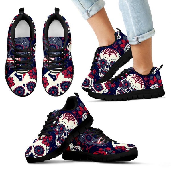 Houston Texans Colorful Sugar Skull Sneakers