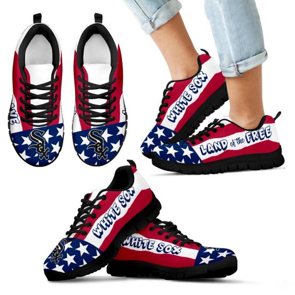 Proud Of American Flag Three Line Chicago White Sox Sneakers