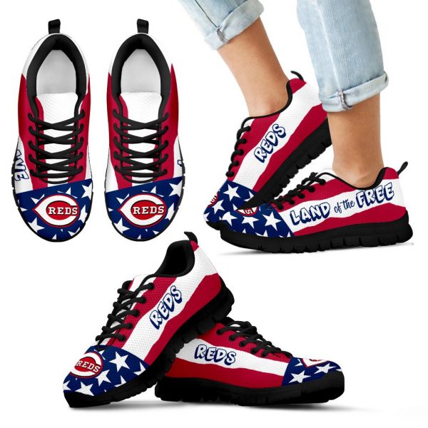 Proud Of American Flag Three Line Cincinnati Reds Sneakers