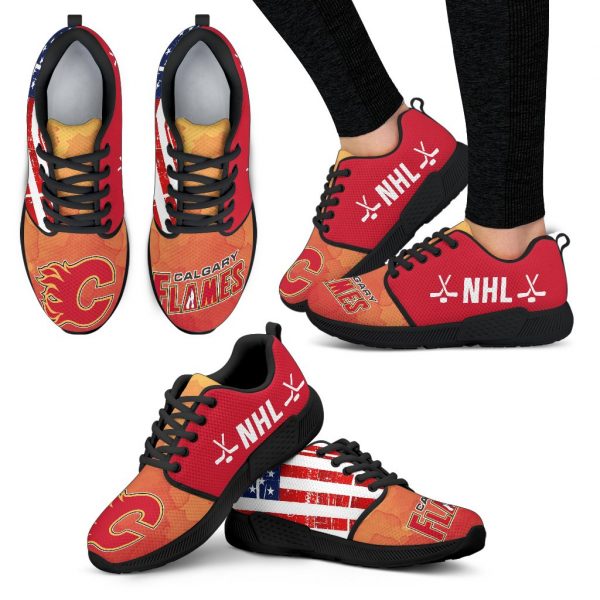 Simple Fashion Calgary Flames Shoes Athletic Sneakers