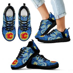 Sky Style Art Nigh Exciting Calgary Flames Sneakers