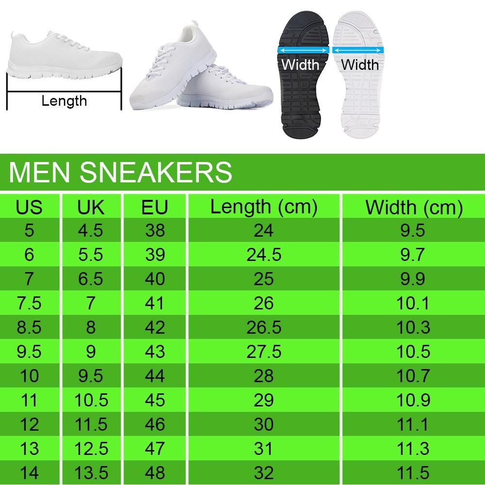 Men Sneakers Sizechart
