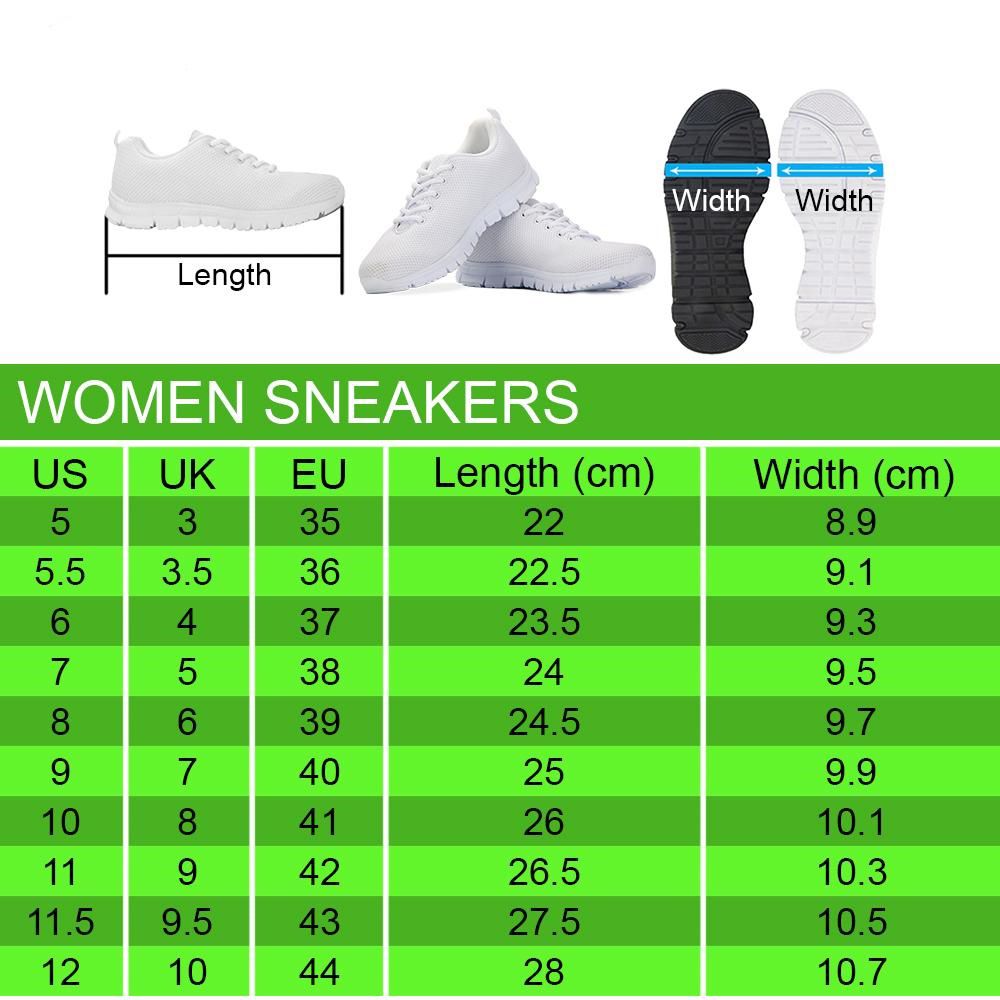 Women Sneakers Sizechart