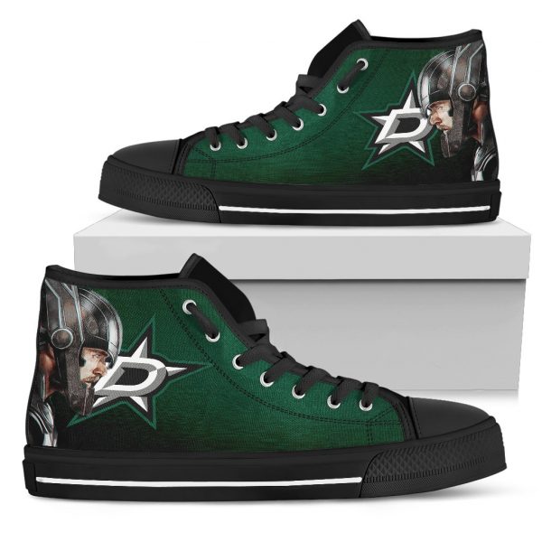 Thor Head Beside Dallas Stars High Top Shoes