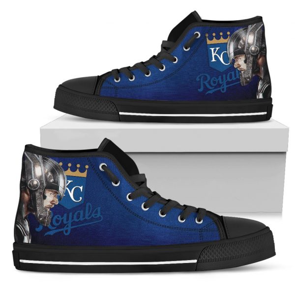 Thor Head Beside Kansas City Royals High Top Shoes