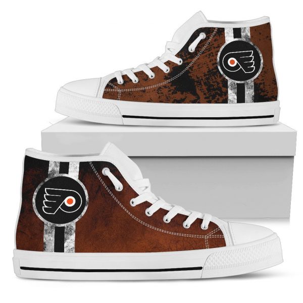 Triple Stripe Bar Dynamic Philadelphia Flyers High Top Shoes V1