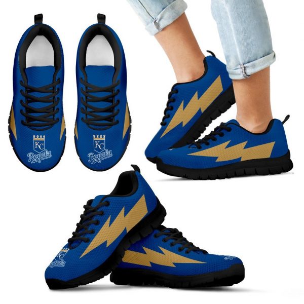 Unique Kansas City Royals Sneakers Thunder Lightning Amazing Logo