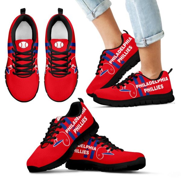 Vertical Two Line Mixed Helmet Philadelphia Phillies Sneakers