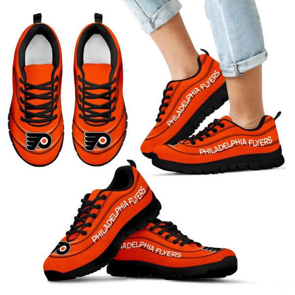 Wave Red Floating Pattern Philadelphia Flyers Sneakers