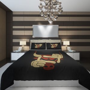 Basketball Chicago Bulls Humor Logo Nba Duvet Cover and Pillowcase Set Bedding Set