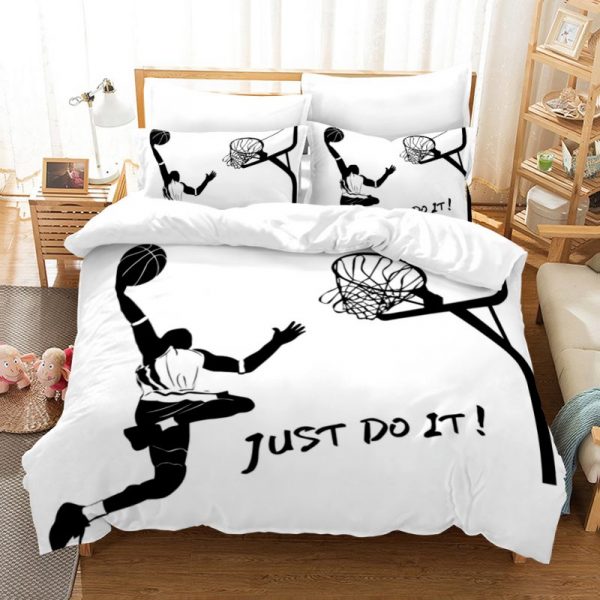 Basketball Just Do It Duvet Cover and Pillowcase Set Bedding Set