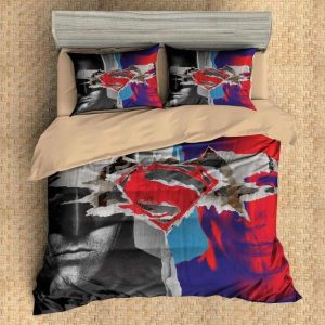 Batman Superman 2 Duvet Cover and Pillowcase Set Bedding Set