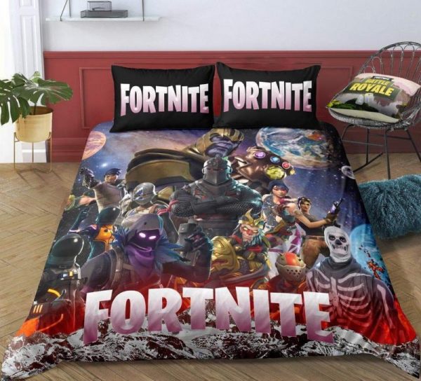 Battle Royale Fortnite Gamer Duvet Cover and Pillowcase Set Bedding Set 221