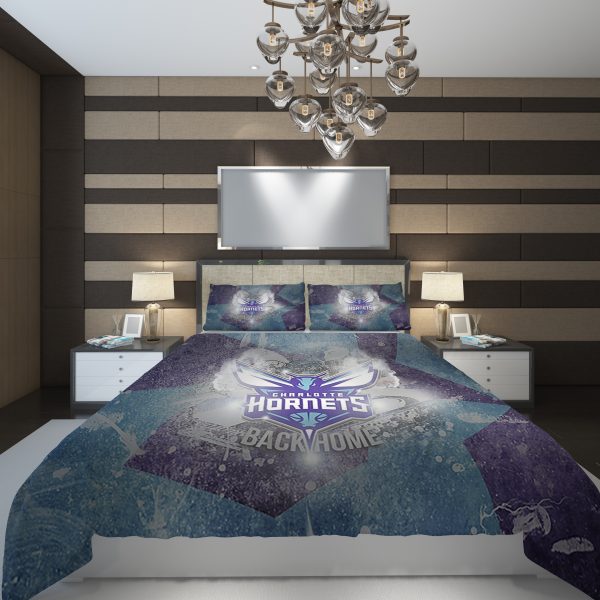 Charlotte Hornets 1 NBA Basketball ize Duvet Cover and Pillowcase Set Bedding Set