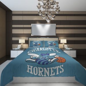 Charlotte Hornets 3 NBA Basketball ize Duvet Cover and Pillowcase Set Bedding Set