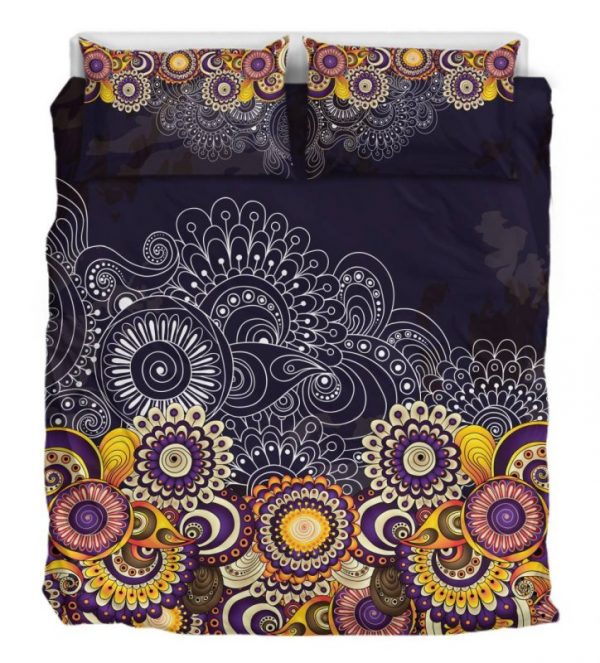 Colorful Mandala Purple Duver Duvet Cover and Pillowcase Set Bedding Set