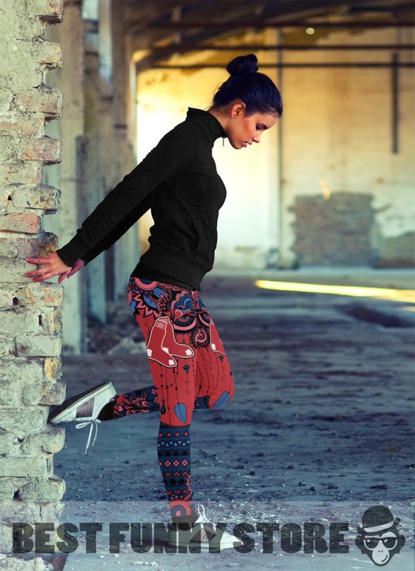 Simple Boho Boston Red Sox Leggings