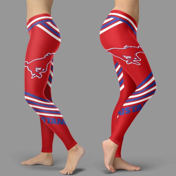 Straight Cute Beautiful Attractive SMU Mustangs Leggings